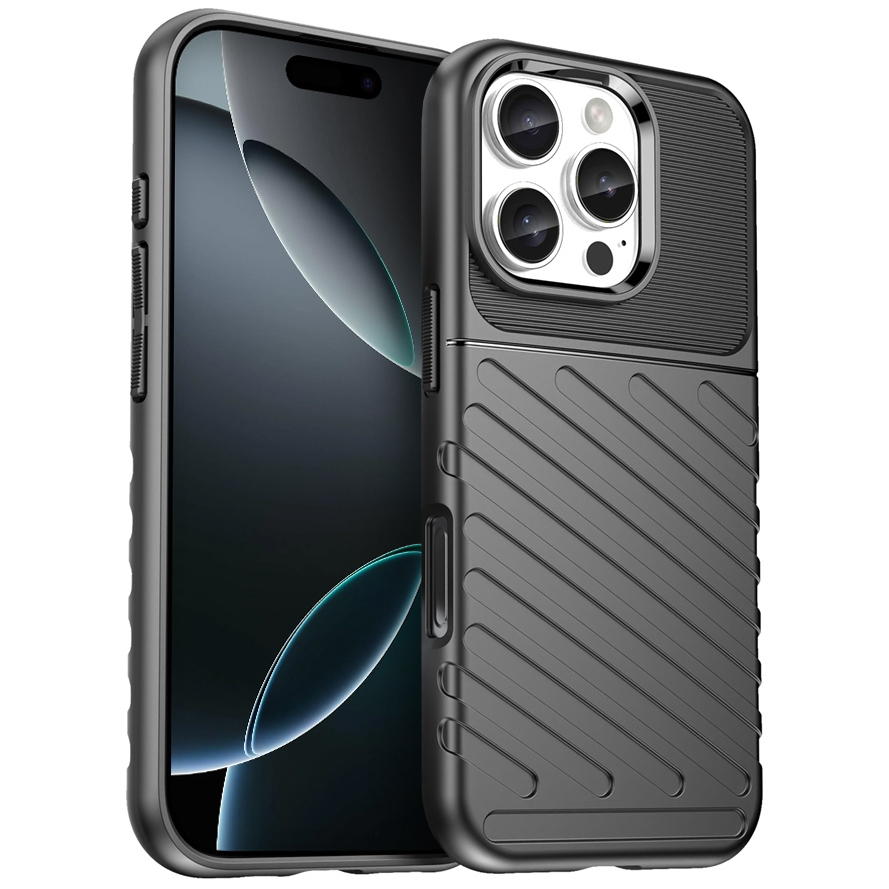 Flexi Thunder Tough Shockproof Case for Apple iPhone 16 Pro - Black (Texture)
