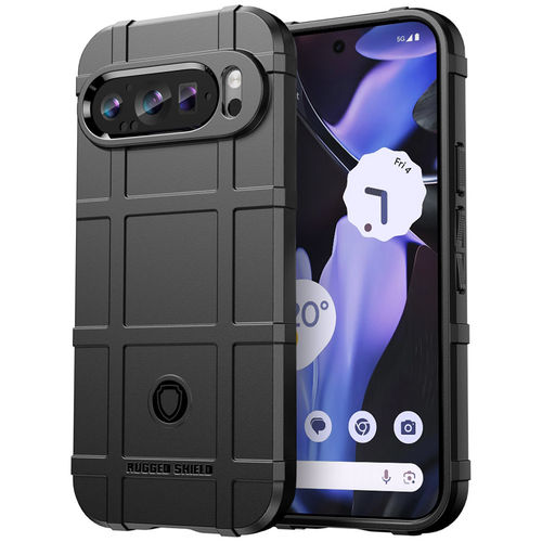 Anti-Shock Grid Texture Shockproof Case for Google Pixel 9 Pro XL - Black