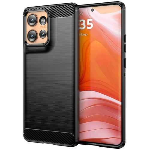 Flexi Slim Carbon Fibre Case for Motorola Edge 50 - Brushed Black
