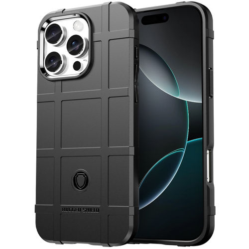 Anti-Shock Grid Texture Shockproof Case for Apple iPhone 16 Pro - Black