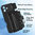 Heavy Duty Slide Case / Card Slot Holder / Camera Cover for Apple iPhone 16 - Black