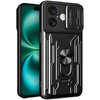 Heavy Duty Slide Case / Card Slot Holder / Camera Cover for Apple iPhone 16 Plus - Black