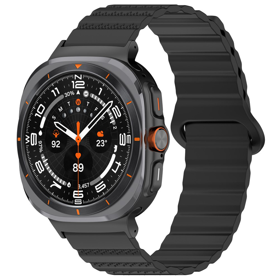 Magnetic Silicone Loop Band for Galaxy Watch Ultra 47mm Black