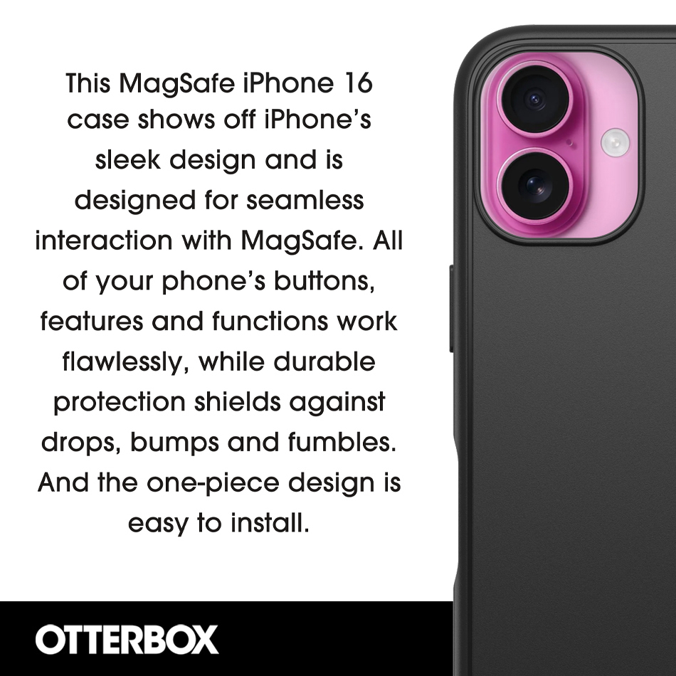 OtterBox Symmetry MagSafe Case for Apple iPhone 16 - Black