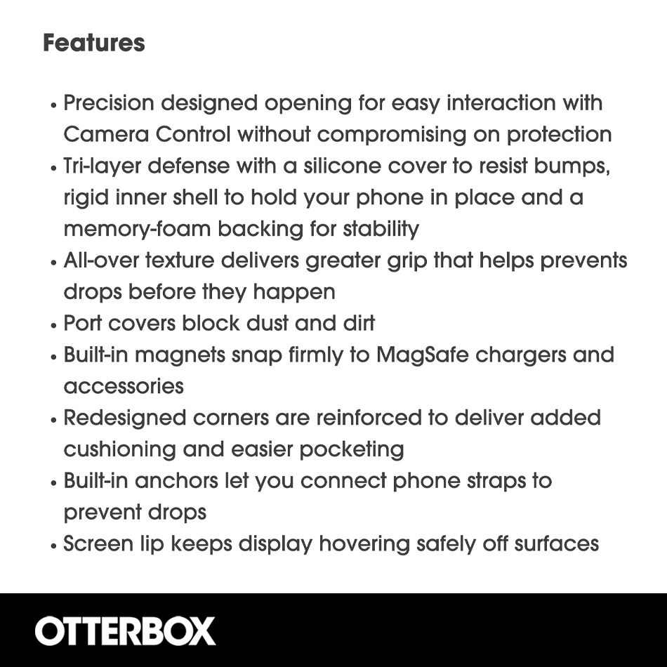 OtterBox Defender MagSafe Shockproof Case for Apple iPhone 16 Plus - Black