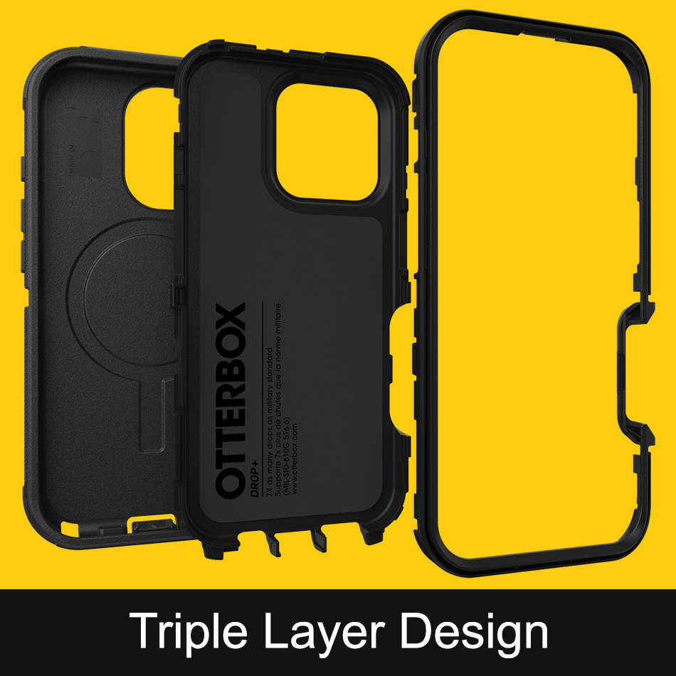 OtterBox Defender MagSafe Shockproof Case for Apple iPhone 16 Pro - Black