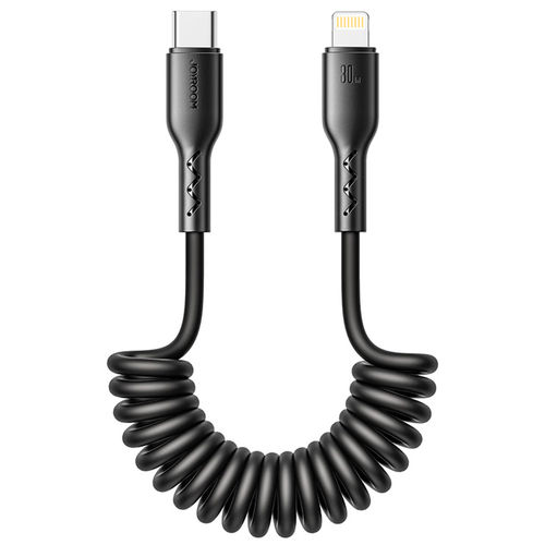 Joyroom (30W) Lightning to USB Type-C Retractable Coiled Charging Cable (1.5m) for iPhone / iPad