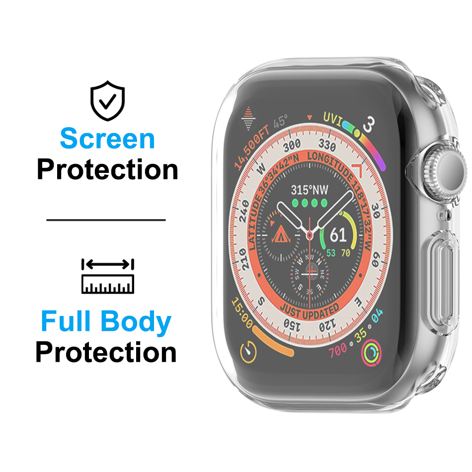 (2-Pack) Flexi Slim Gel Case for Apple Watch 42mm (Series 10) - Clear