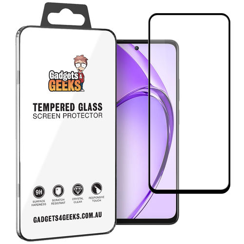 Full Coverage Tempered Glass Screen Protector for Oppo A80 5G - Black