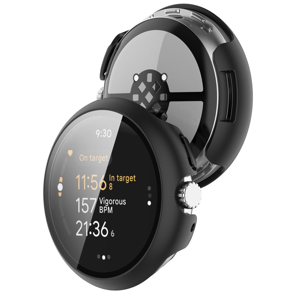 Anti-Scratch Hard Shell Case for Google Pixel Watch 3 (45mm) - Black (Frame)