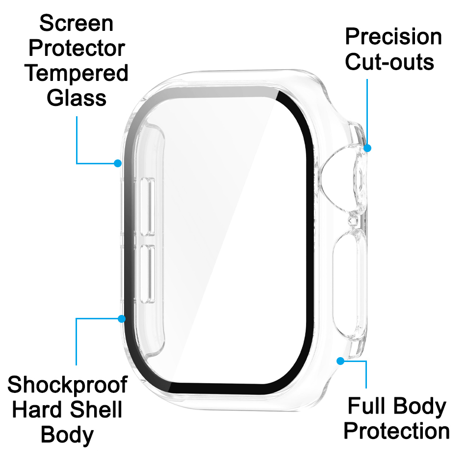 Anti-Scratch Hard Shell Case for Apple Watch 42mm (Series 10) - Clear (Frame)
