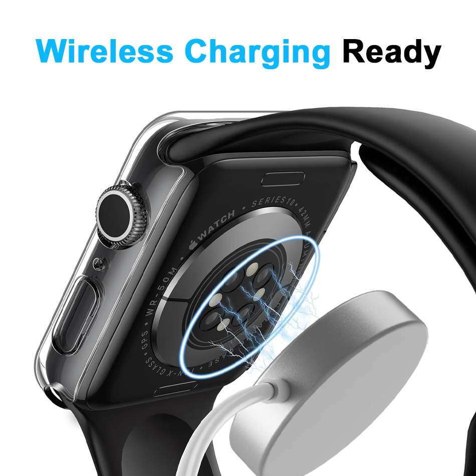 Anti-Scratch Hard Shell Case for Apple Watch 42mm (Series 10) - Clear (Frame)