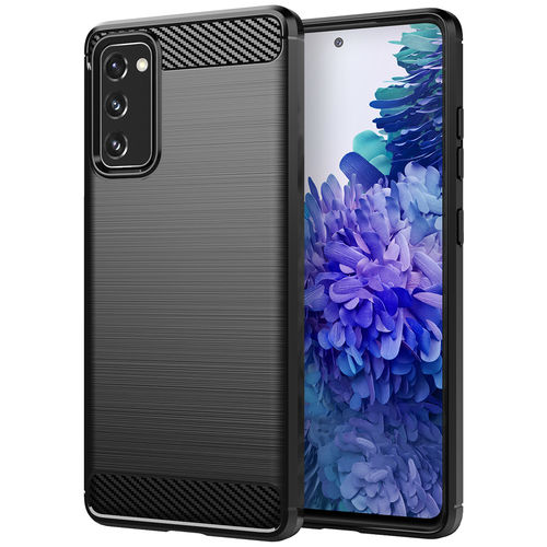 Flexi Slim Carbon Fibre Case for Samsung Galaxy S20 FE 5G - Brushed Black