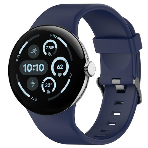 Sport Silicone Band Strap for Google Pixel Watch 3 (45mm) - Dark Blue
