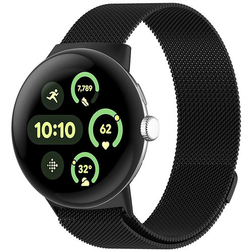 Milanese Magnetic Stainless Steel Band for Google Pixel Watch 3 (45mm) - Black