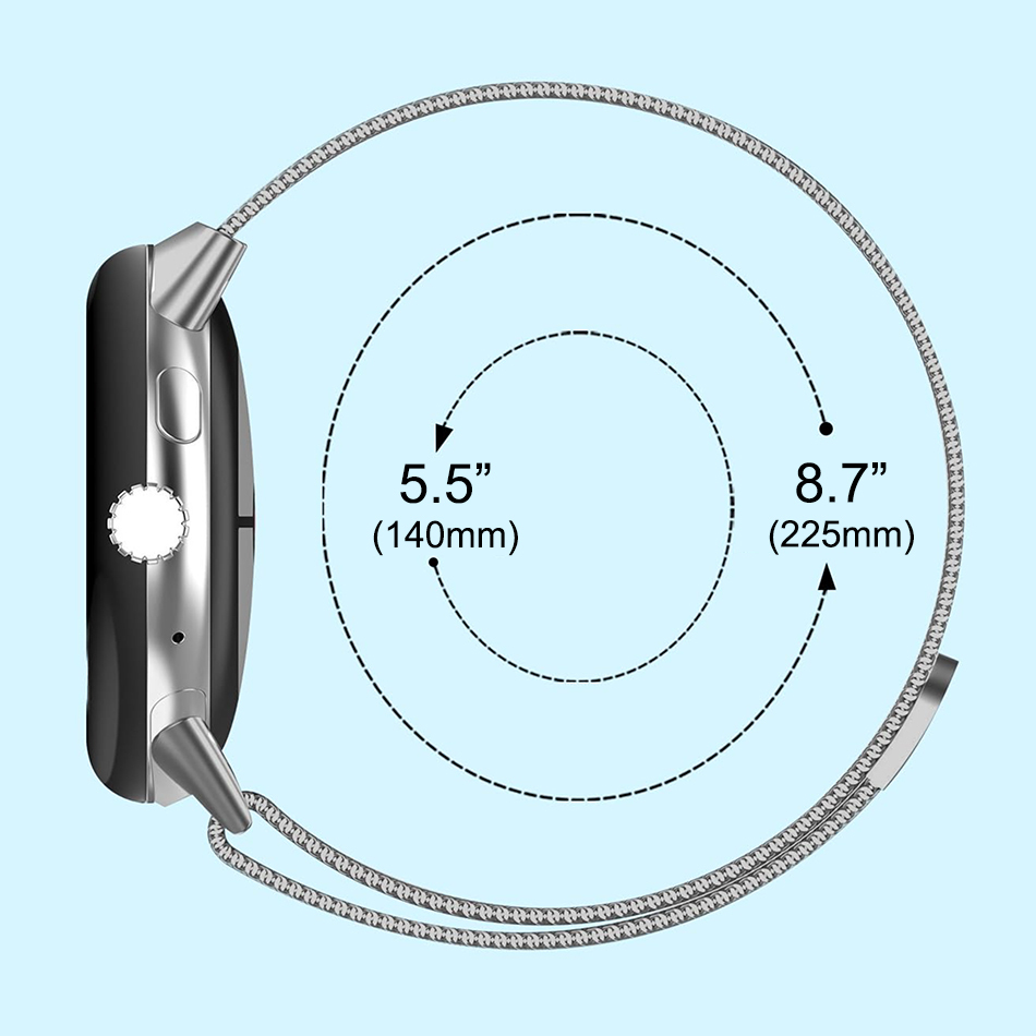 Milanese Magnetic Stainless Steel Band for Google Pixel Watch 3 (45mm) - Silver