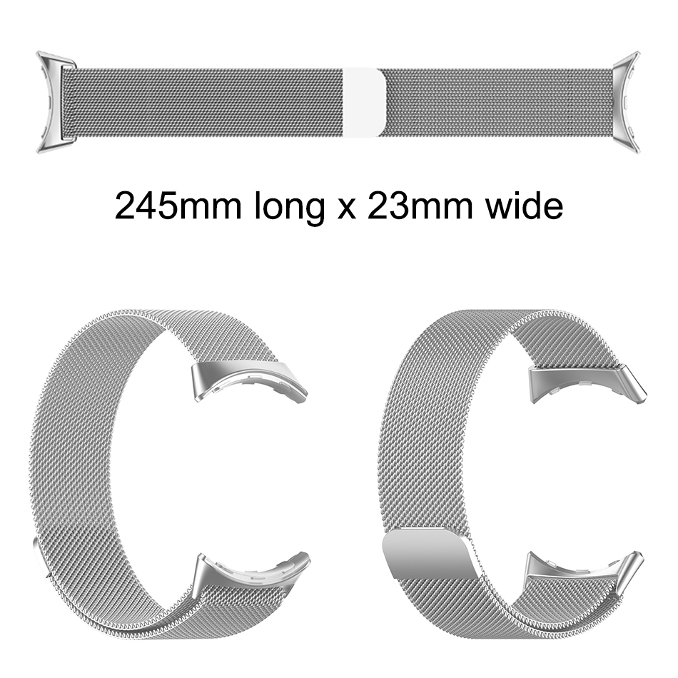 Milanese Magnetic Stainless Steel Band for Google Pixel Watch 3 (45mm) - Silver