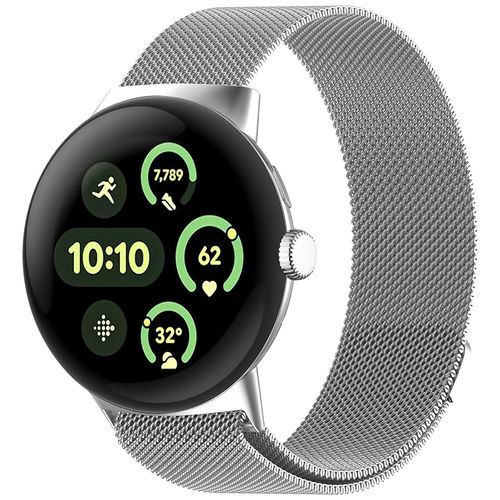 Milanese Magnetic Stainless Steel Band for Google Pixel Watch 3 (45mm) - Silver