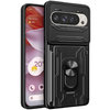 Dual Armour Slide Case / Card Slot Holder / Camera Cover for Google Pixel 9 / 9 Pro - Black