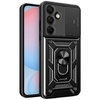 Heavy Duty Shockproof Case / Slide Camera Cover for Samsung Galaxy S24 FE - Black