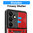 Heavy Duty Shockproof Case / Slide Camera Cover for Samsung Galaxy S24 FE - Red