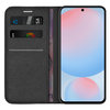 Leather Wallet Case & Card Holder Pouch for Samsung Galaxy S24 FE - Black