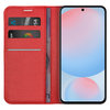 Leather Wallet Case & Card Holder Pouch for Samsung Galaxy S24 FE - Red