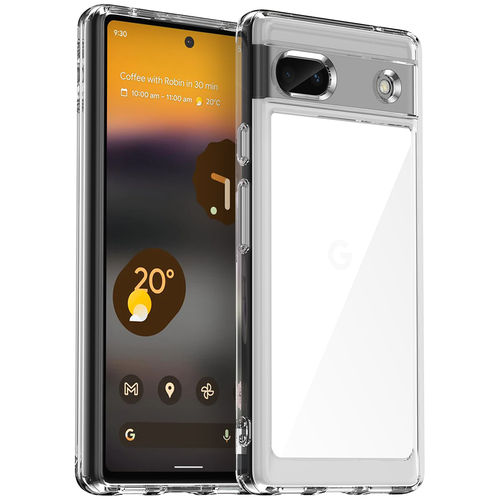 Hybrid Acrylic Tough Shockproof Case for Google Pixel 6a - Clear (Frame)