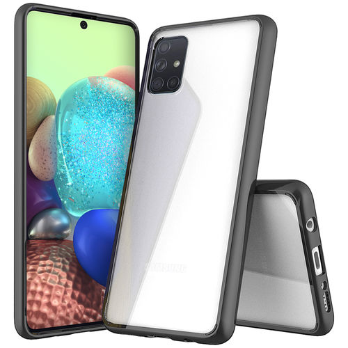 Hybrid Acrylic Tough Shockproof Case for Samsung Galaxy A71 5G - Black (Frame)
