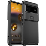 Heavy Duty Shockproof Case / Slide Camera Cover for Google Pixel 6a - Black