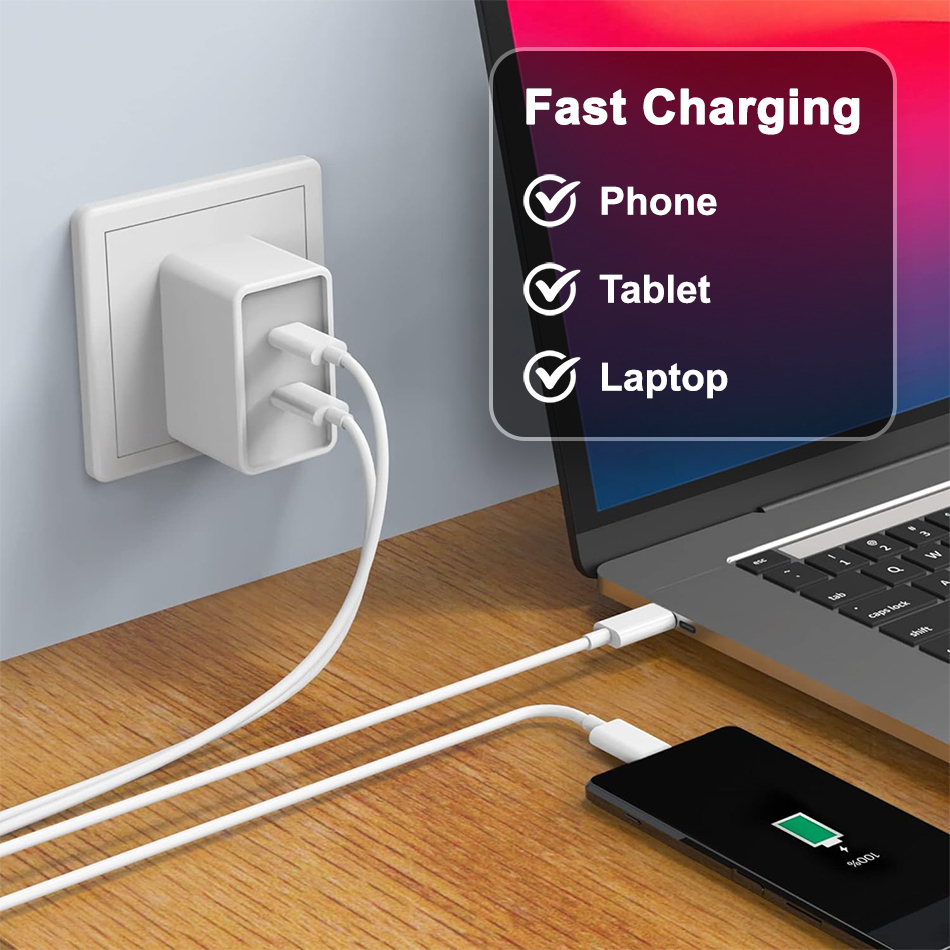 (60W) USB Type-C (PD) Fast Charging Data Cable (1m) - White