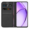 Leather Wallet Case & Card Holder Pouch for Oppo A80 5G - Black