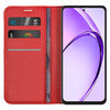 Leather Wallet Case & Card Holder Pouch for Oppo A80 5G - Red