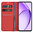 Leather Wallet Case & Card Holder Pouch for Oppo A80 5G - Red