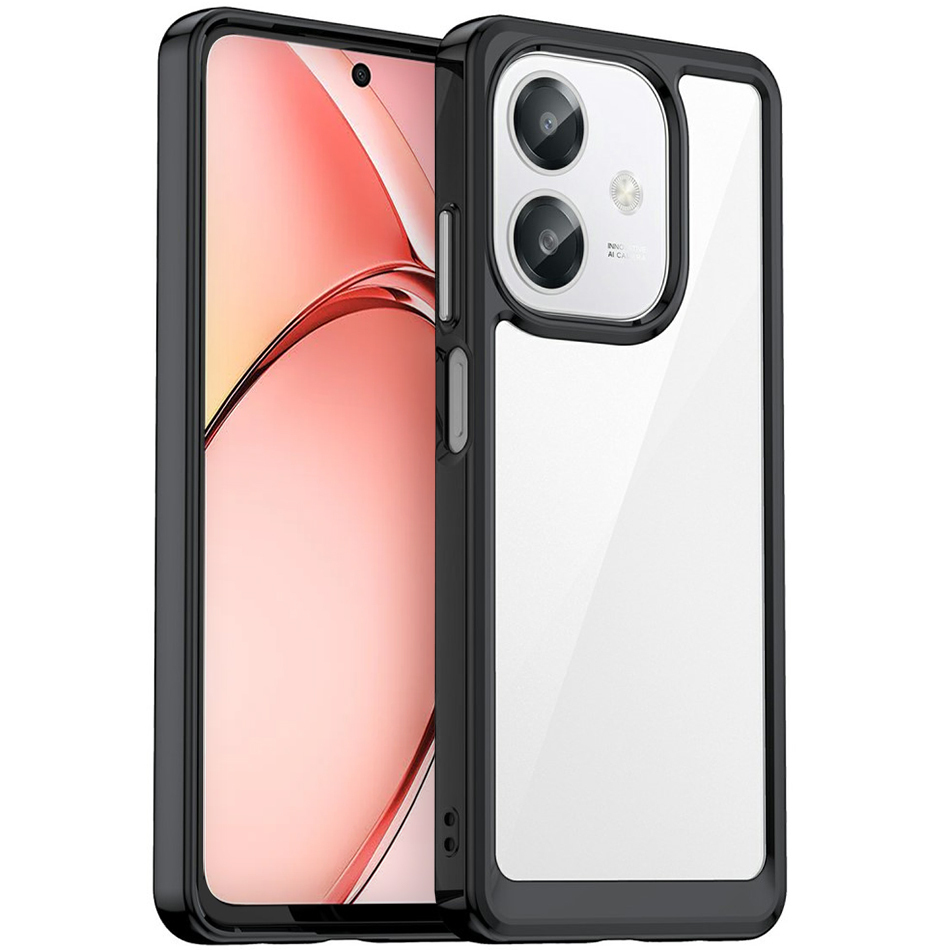 Hybrid Acrylic Tough Shockproof Case for Oppo A60 / A40 - Black (Frame)