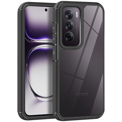 Hybrid Acrylic Tough Shockproof Case for Oppo Reno12 5G - Black (Frame)