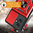 Heavy Duty Shockproof Case / Slide Camera Cover for Motorola Moto G55 - Red