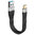 Short Flat Flexible USB Type-C Data Charging Cable (14cm) - Black