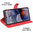Leather Wallet Case & Card Holder Pouch for Motorola Moto G55 - Red