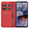 Leather Wallet Case & Card Holder Pouch for Motorola Moto G55 - Red