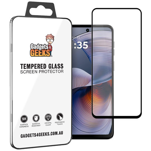 Full Coverage Tempered Glass Screen Protector for Motorola Moto G55 - Black