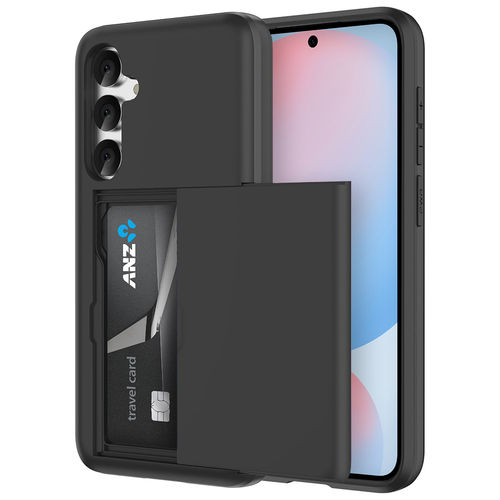 Tough Armour Slide Case & Card Holder for Samsung Galaxy S24 FE - Black