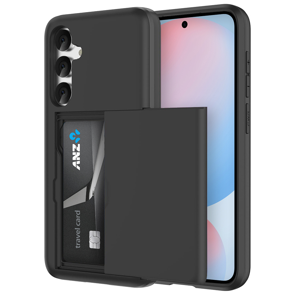 Tough Armour Slide Case & Card Holder for Samsung Galaxy S24 FE - Black