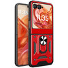 Heavy Duty Shockproof Case / Finger Ring Holder for Motorola Razr 50 - Red