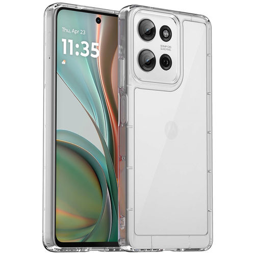 Hybrid Acrylic Tough Shockproof Case for Motorola Moto G75 - Clear (Frame)