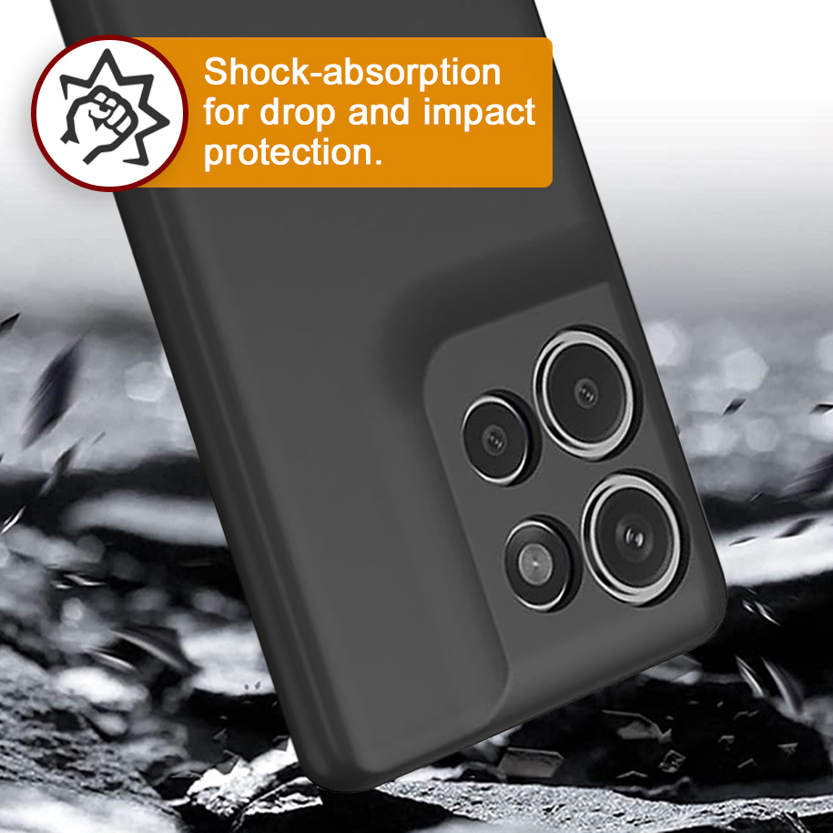 Flexi Stealth Liquid Silicone Case for Motorola Moto G75 - Black (Matte)