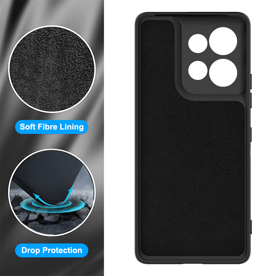 Flexi Stealth Liquid Silicone Case for Motorola Moto G75 - Black (Matte)