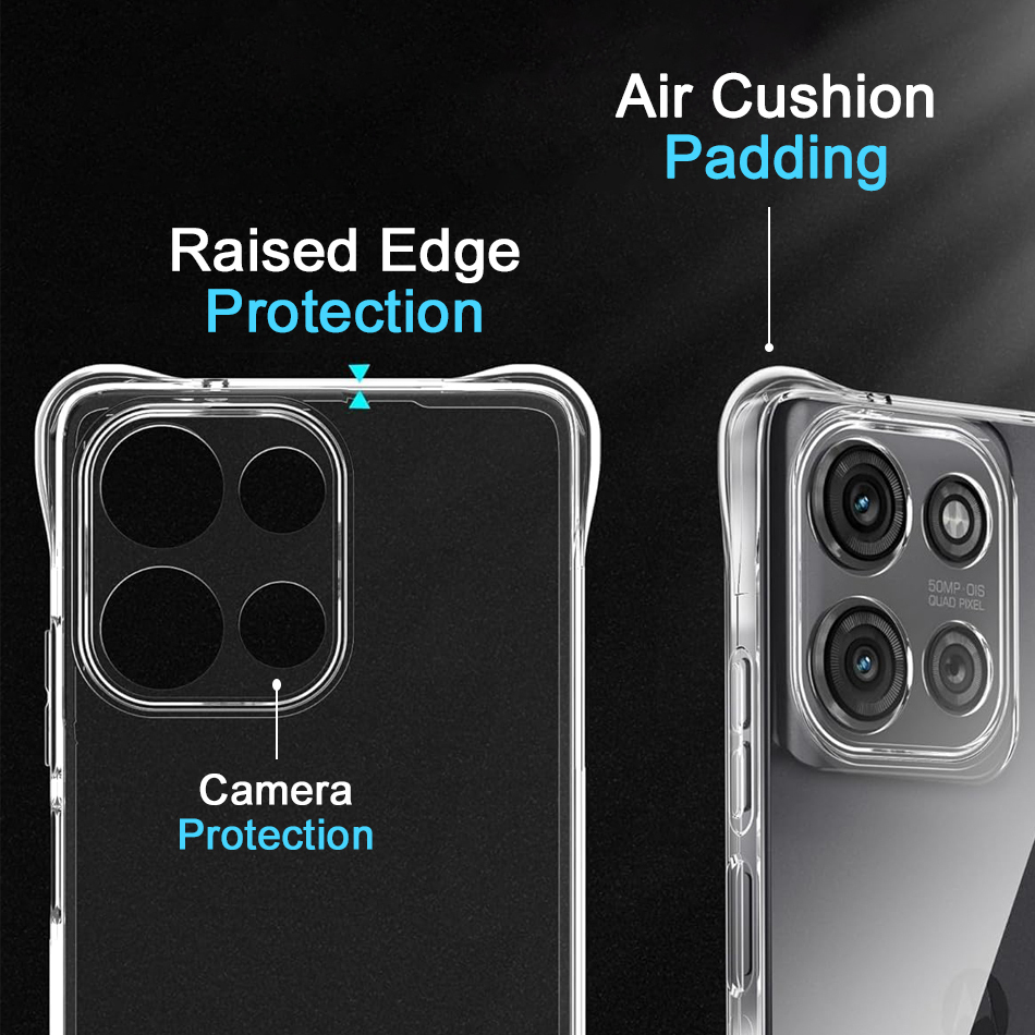 Flexi Gel Shockproof Case for Motorola Moto G75 - Clear (Gloss Grip)