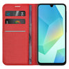 Leather Wallet Case & Card Holder Pouch for Samsung Galaxy A16 5G - Red