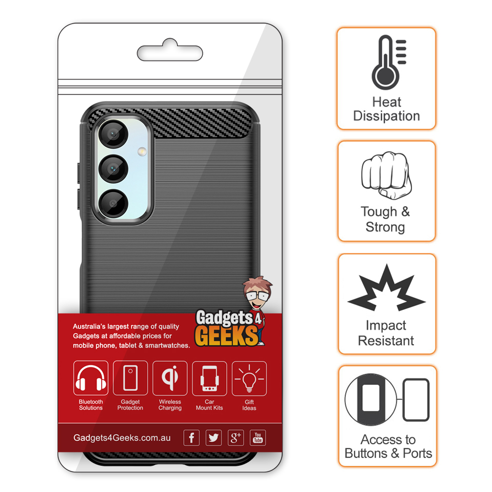 Flexi Slim Carbon Fibre Case for Samsung Galaxy A16 5G - Brushed Black